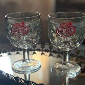 2 Falstaff Beer Goblets - Set of 2